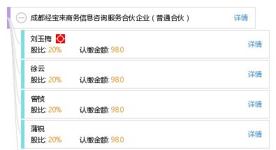 成都經(jīng)寶來(lái)商務(wù)信息咨詢服務(wù)合伙企業(yè) 普通合伙