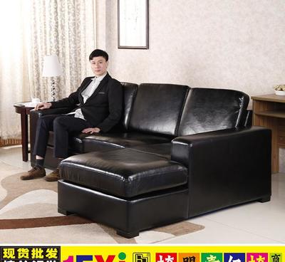 福愛泊司瑪特小戶型單身公寓辦公家用布藝沙發黑色皮安吉椅盟